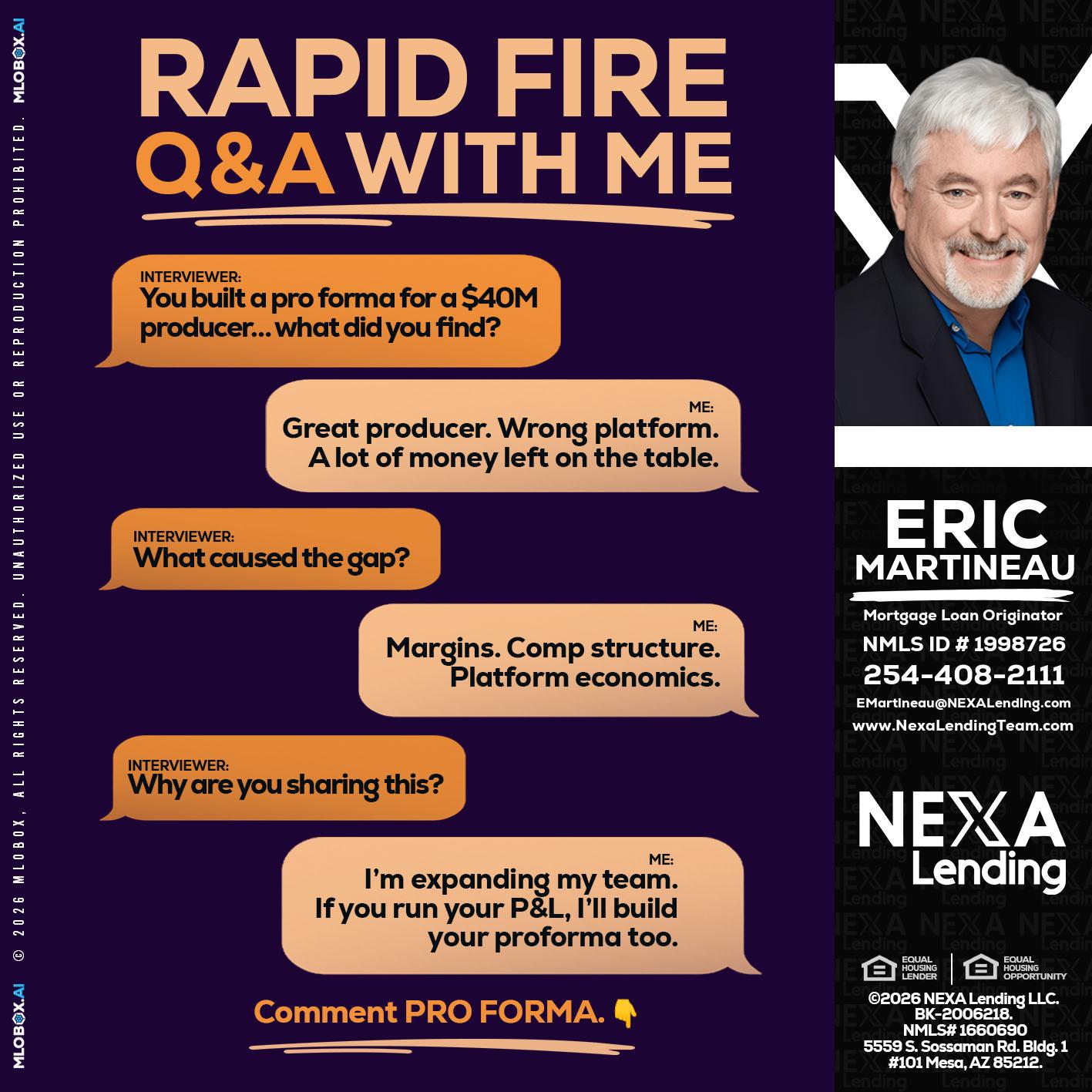 RAPID FIRE - Eric Martineau -Mortgage Loan Originator