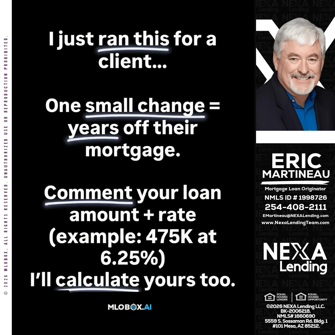 I JUST RAN - Eric Martineau -Mortgage Loan Originator