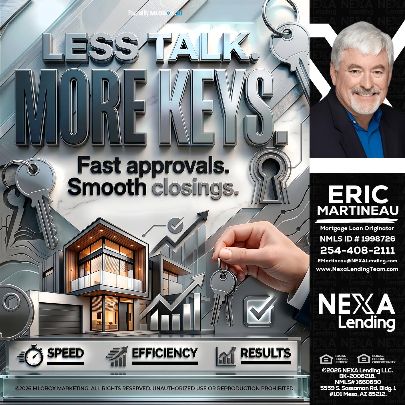 LESS TALK, MORE KEYS! - Eric Martineau -Mortgage Loan Originator
