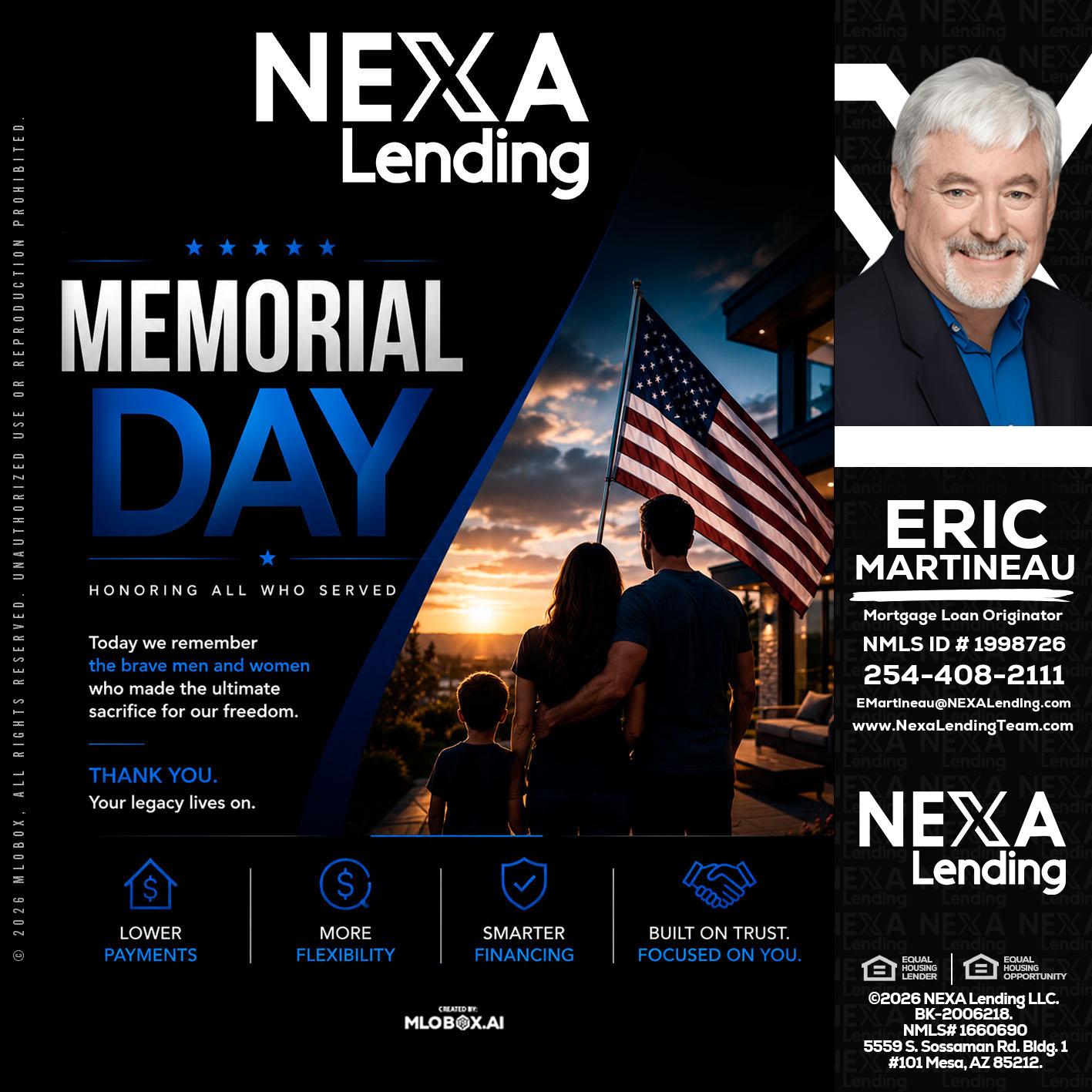 MEMORIAL DAY - Eric Martineau -Mortgage Loan Originator